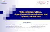 Telecollaboration ,  Lingua Franca Communication, and Speaker Satisfaction