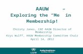AAUW Exploring the “Me” in  Membership! Christy Jones, CAE AAUW Director of Membership