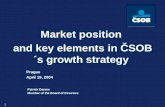 Market position  and key elements in ČSOB´s growth strategy