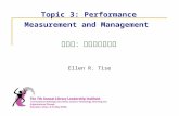 Topic 3: Performance Measurement and Management  第三讲： 绩效评估与管理