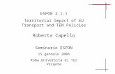 ESPON 2.1.1 Territorial Impact of EU Transport and TEN Policies Roberta Capello