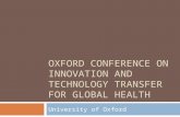 Oxford Conference on Innovation and Technology Transfer for Global Health