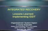 INTEGRATED RECOVERY Lessons Learned:   Implementing IDDT