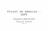 Projet de mémoire - IDPE