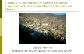 Pobreza, vulnerabilidad y cambio climático. Experiencia de las comunidades forestales en México .