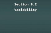 Section 9.2 Variability