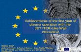 Achievements of the first year of plasma operation with the  JET ITER-Like Wall 2011/2012
