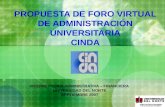 PROPUESTA DE FORO VIRTUAL DE ADMINISTRACIÓN UNIVERSITARIA CINDA