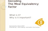 Decoding  The Meal Equivalency Factor