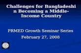 Challenges for Bangladeshi n Becoming a Middle-Income Country