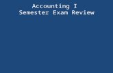 Accounting I  Semester Exam Review