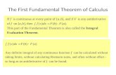 The First Fundamental  Theorem  of Calculus
