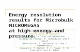 Energy resolution results for Microbulk MICROMEGAS  at high energy and pressure.