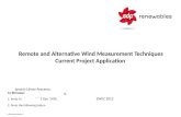 Remote and Alternative Wind Measurement Techniques Current Project Application