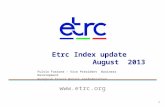 Etrc Index update               August  2013