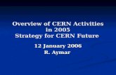 Overview of CERN Activities in 2005 Strategy for CERN Future