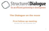 The Dialogue on the move First follow-up meeting Brussels, 9th -10th November 2011