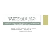 TEMPORARY AGENCY WORK  IN THE EUROPEAN UNION