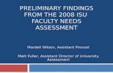 Preliminary Findings from the 2008 ISU  Faculty Needs Assessment