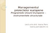 Managementul proiectelor europene Programele Uniunii Europene  –  instrumentele structurale