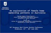 An exploration of female home ownership patterns in Australia