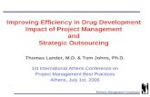 Improving Efficiency in Drug Development Impact of Project Management and Strategic Outsourcing