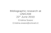 Bibliographic research at UNICAM 22° June 2010