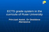 ECTS grade system in the curricula of Ruse University