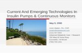 Current And Emerging Technologies In Insulin Pumps & Continuous Monitors
