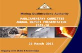 PARLIAMENTARY COMMITTEE ANNUAL REPORT PRESENTATION  2009-10