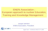 ENEN Association : European approach to nuclear Education, Training and Knowledge Management