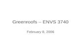 Greenroofs – ENVS 3740