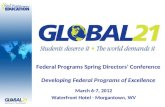 Federal Programs Spring Directors’ Conference Developing Federal Programs of Excellence