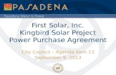 First Solar, Inc. Kingbird Solar Project Power Purchase Agreement