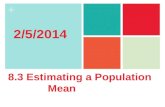 8.3 Estimating a Population               Mean