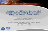 Update on NASA’s Sensor Web Experiments Using Simulated  Doppler Wind Lidar Data