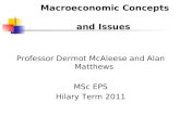 Macroeconomic Concepts  and Issues