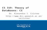 CS 319: Theory of Databases: C1