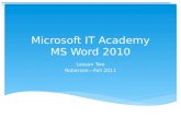 Microsoft IT Academy MS Word 2010