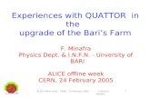 Experiences with QUATTOR  in the   upgrade of the Bari’s Farm