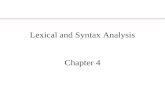 Lexical and Syntax Analysis Chapter 4