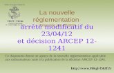 arrêté modificatif du 23/04/12 et décision ARCEP 12-1241