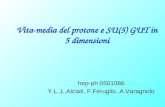 Vita-media del protone e SU(5) GUT in 5 dimensioni