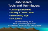 Job Search  Tools and Techniques: