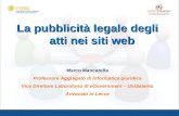 La pubblicità legale degli atti nei siti web Marco Mancarella