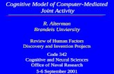 R. Alterman Brandeis Unviersity Review of Human Factors Discovery and Invention Projects