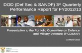 DOD (Def Sec & SANDF) 3 rd  Quarterly Performance Report for FY2012/13