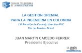 LA GESTION GREMIAL  PARA LA INGENIERIA EN COLOMBIA LXI Reunión de Consejo directivo FIIC