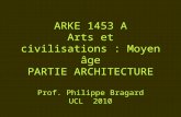ARKE 1453 A Arts et civilisations : Moyen âge PARTIE ARCHITECTURE Prof. Philippe Bragard UCL  2010