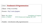Corso :   Fondamenti di Programmazione  Classe: PARI-DISPARI Docente :   Prof. Luisa Gargano